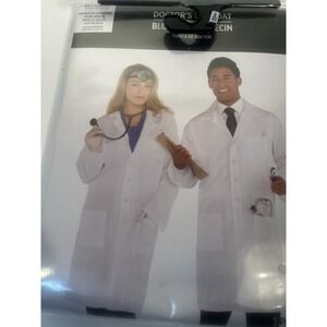 Doctor's Lab Coat White Suit Yourself Fancy Dress Up Halloween Adult Costume New